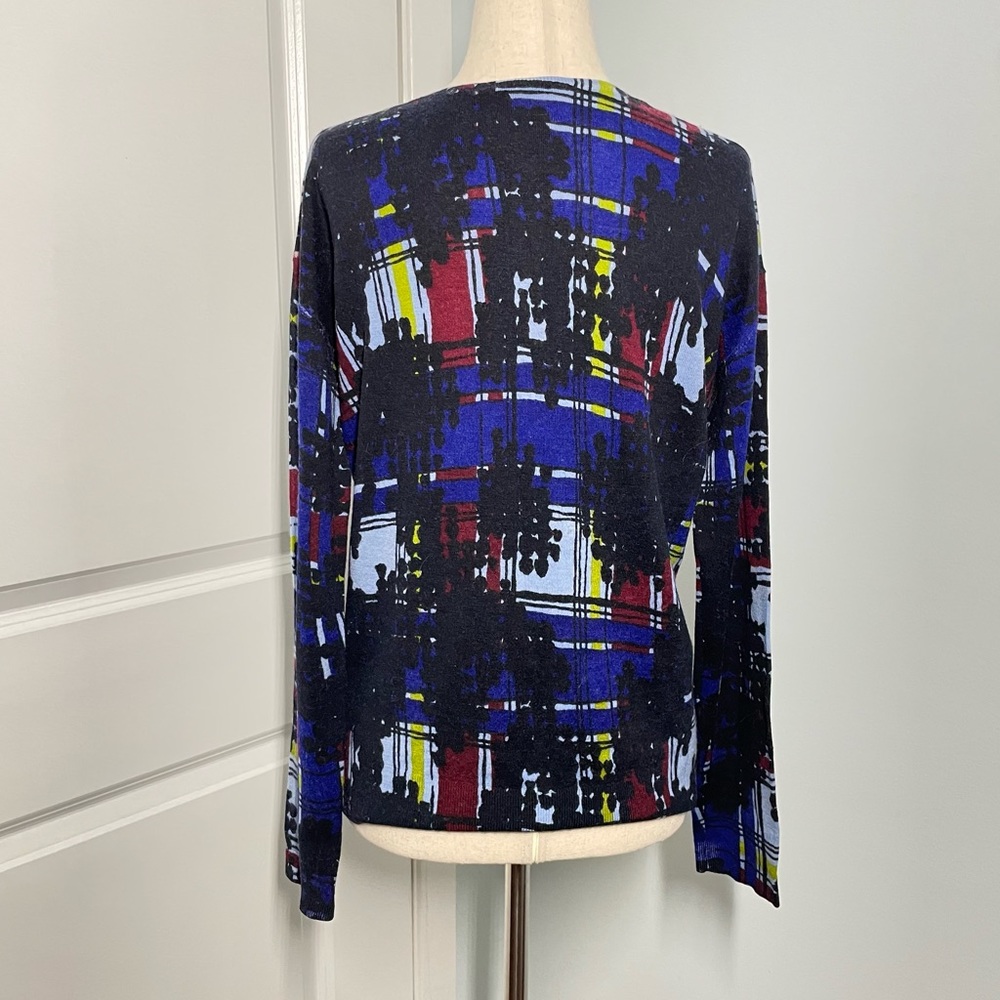 Stefan Green Abstract Print Cashmere Blend Cardigan size 2 - Picture 9 of 11